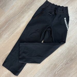 DanceOne Girls Black Track Warm Up Pants Youth Medium YM Nylon‎ Dancewear
